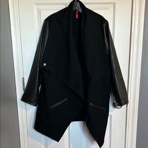 SPANX Black Leather Sleeve Women's Jacket